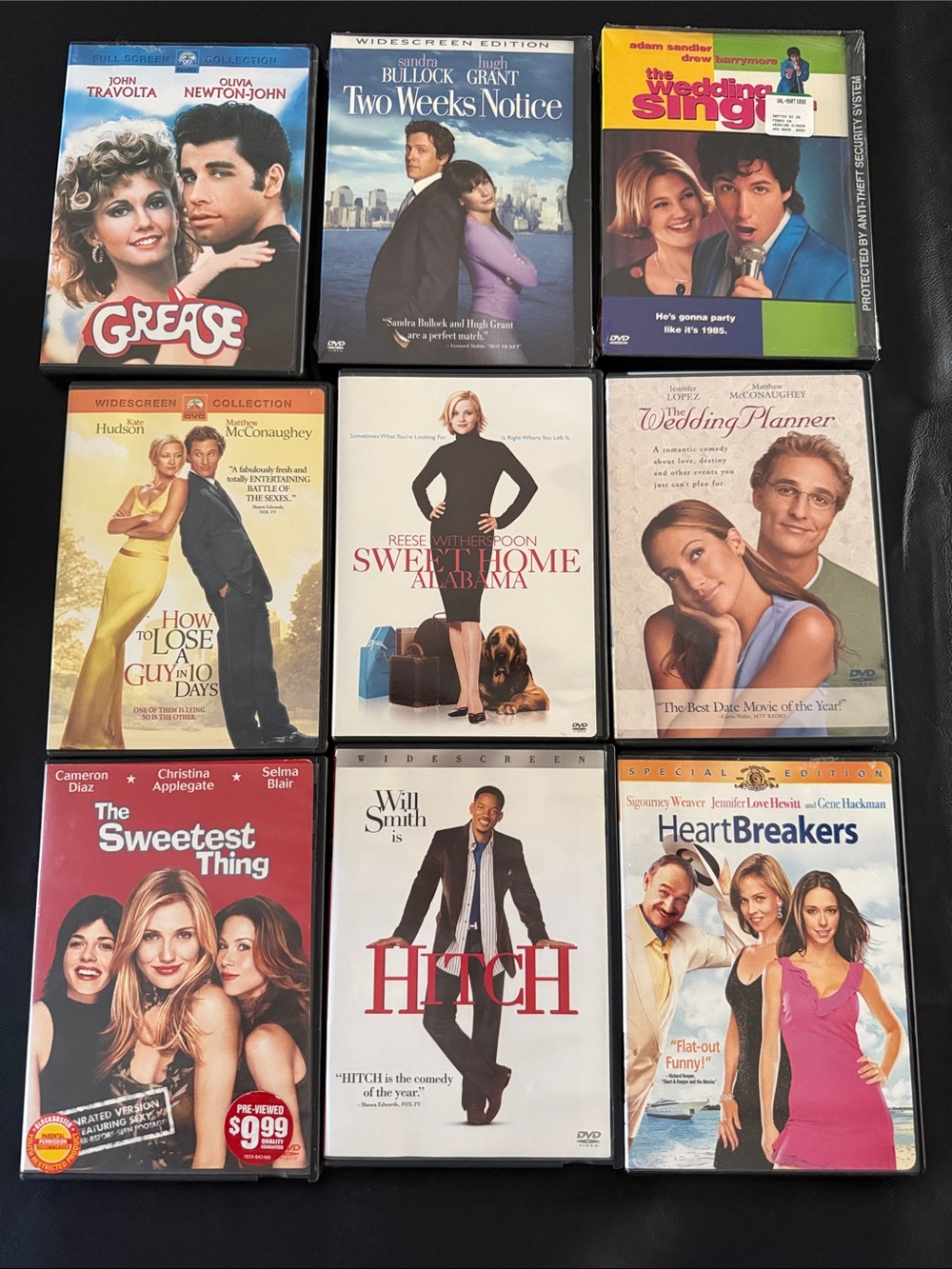 Stack of Romantic Comedy DVD Movies - Mixed Colors